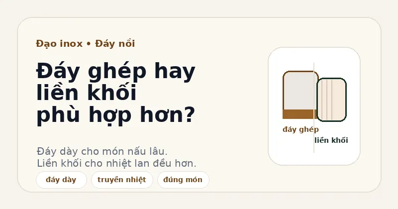 Nồi inox đáy ghép hay liền khối phù hợp hơn