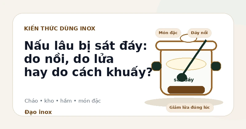Vì sao nấu cháo bằng nồi inox dễ bị sát đáy